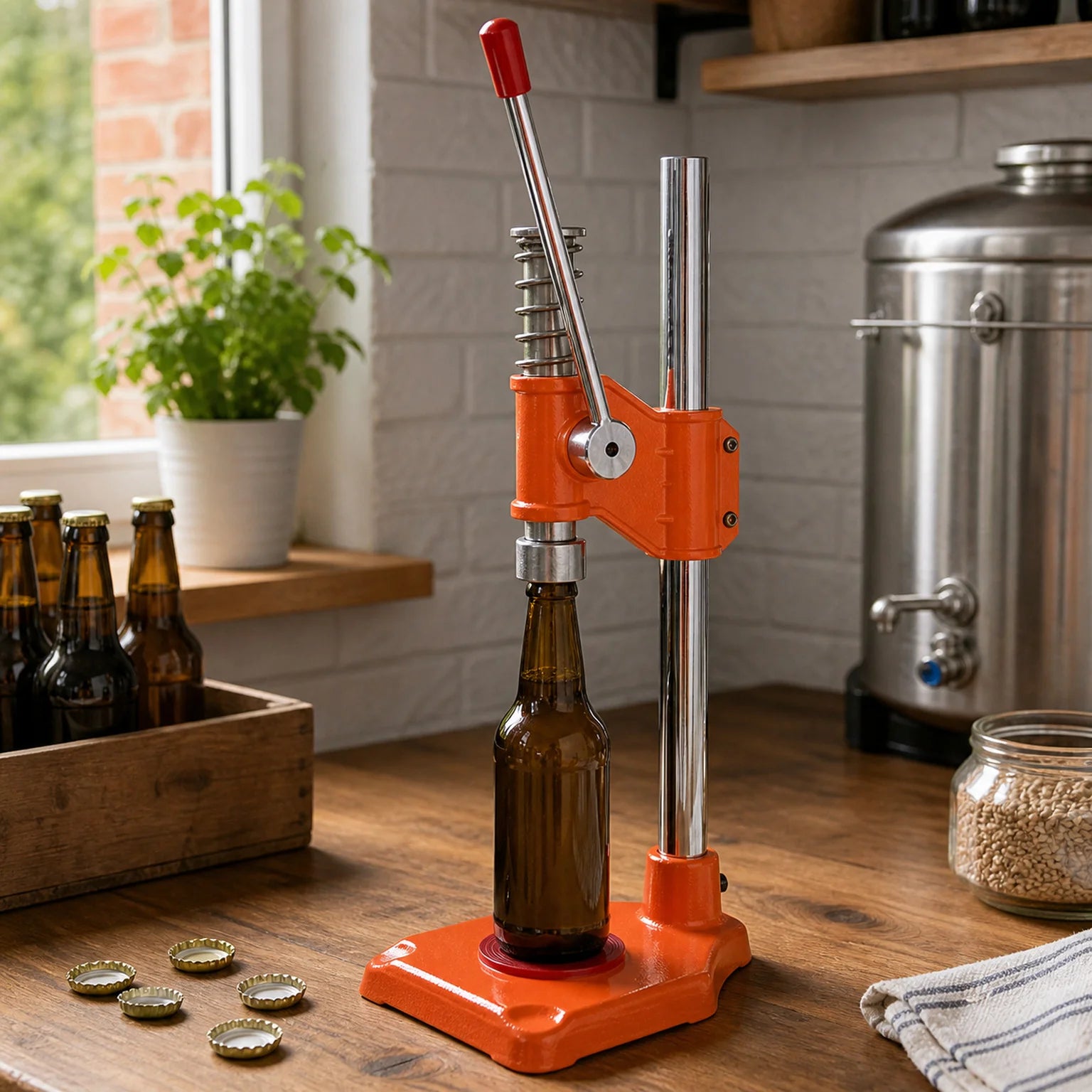 Livia Manual Bottle Capping Machine - lifestyle view