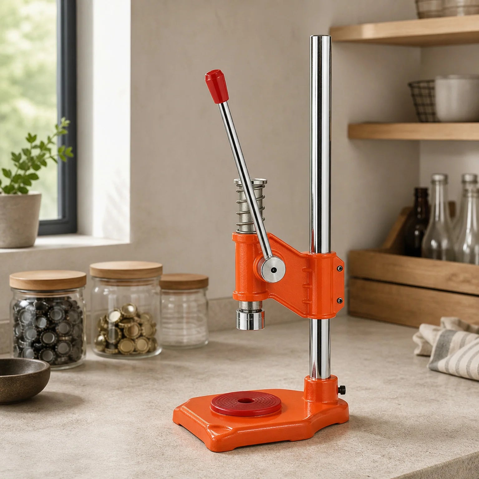Livia Manual Bottle Capping Machine - lifestyle view