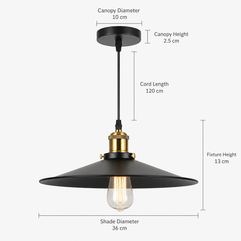 Louis Disc Pendant Light - dimensions view
