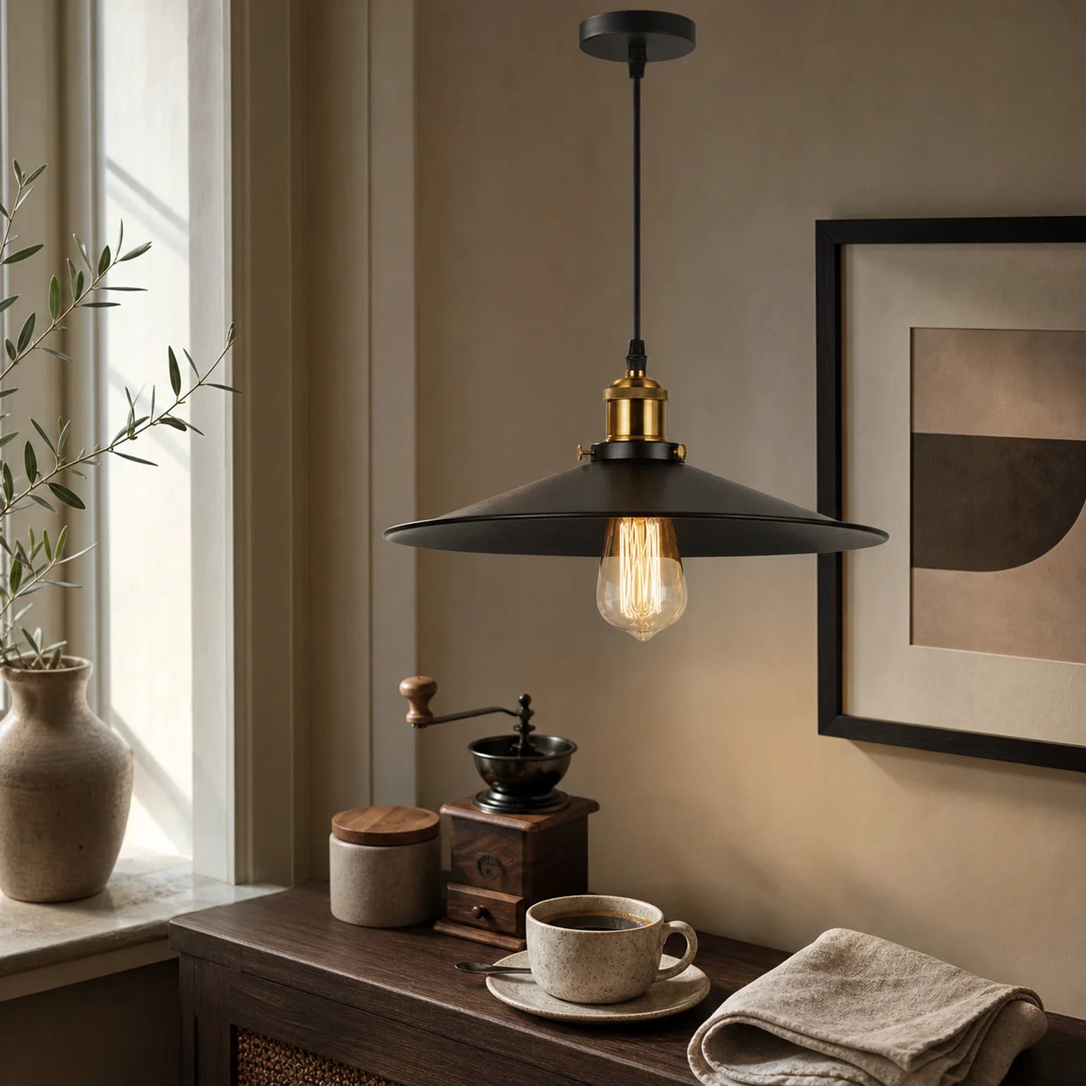Louis Disc Pendant Light - lifestyle view