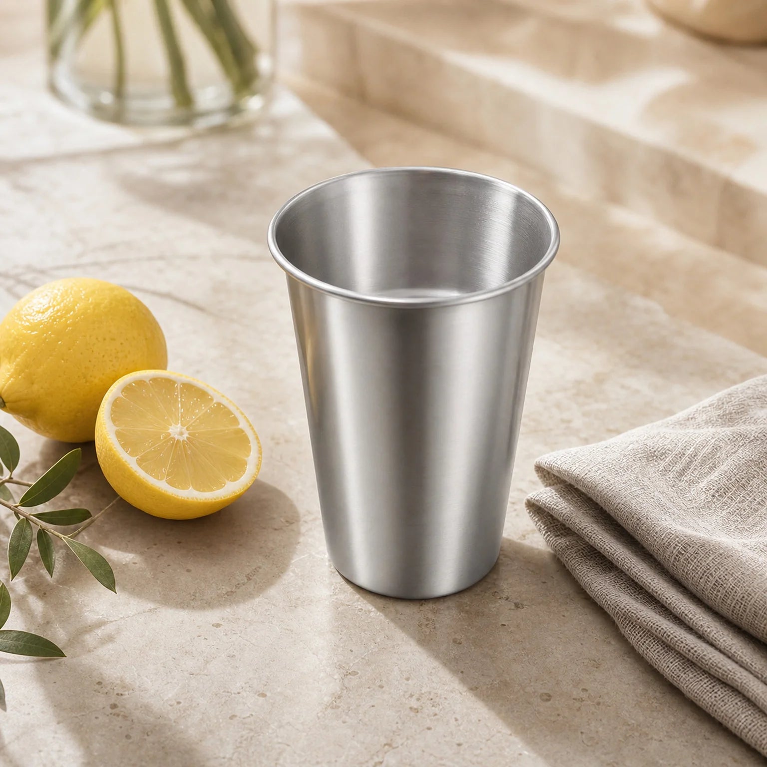 Maia Stainless Steel Coffee Tumbler - lifestyle view