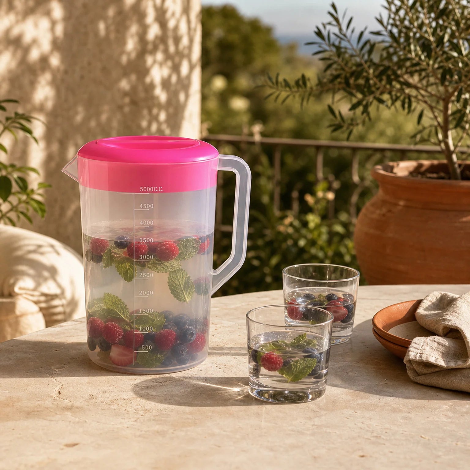 Martin Plastic Water Jug Including Lid - lifestyle view