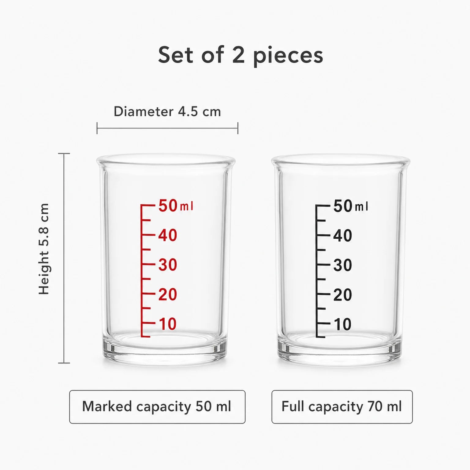 Mateo Mini Measuring Cup Set - dimensions view