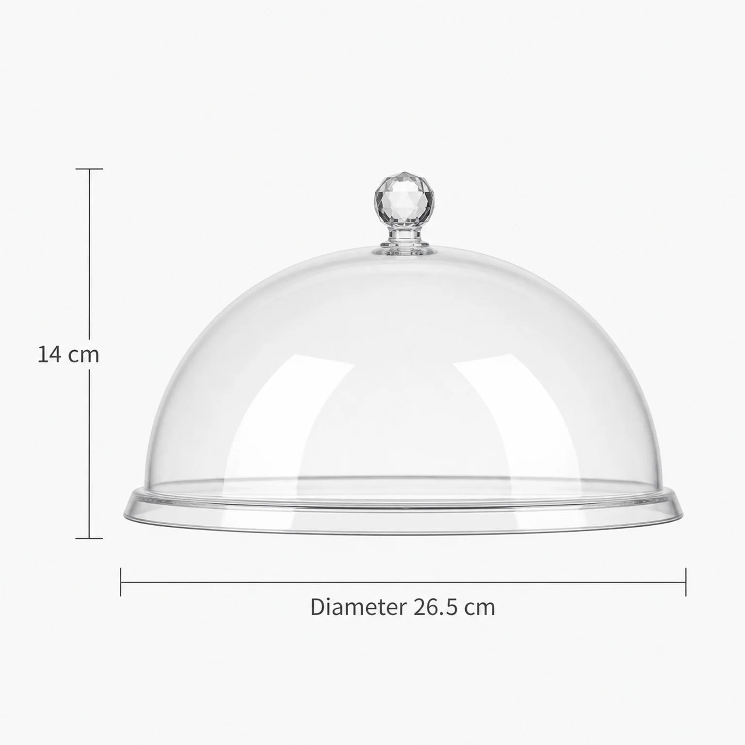 Max Dome Food Display Cover - dimensions view