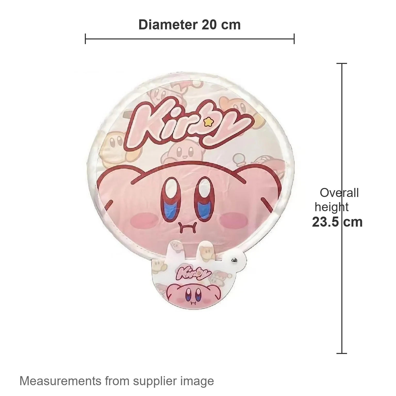 Mila Printed Folding Hand Fan Including Pouch - dimensions view