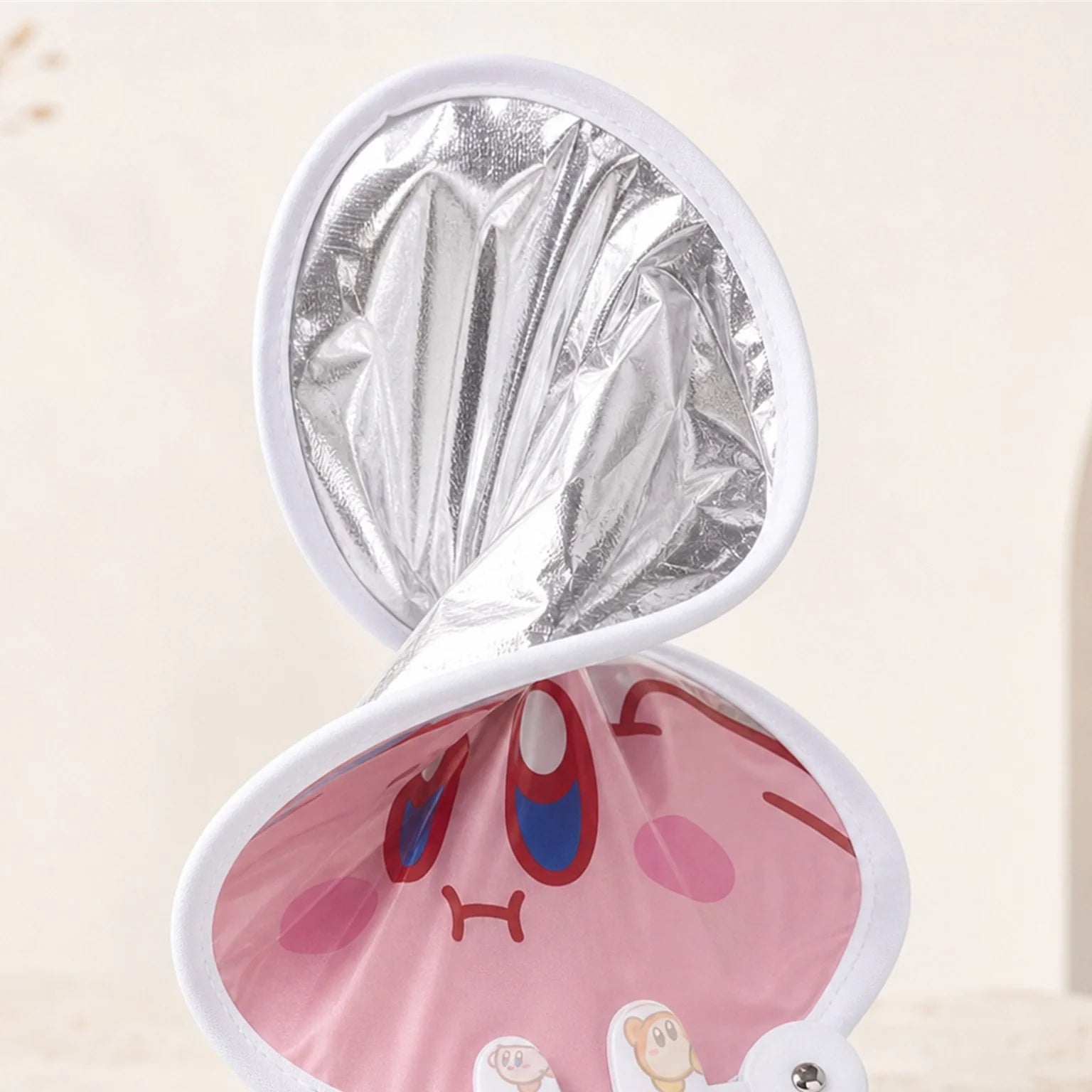 Mila Printed Folding Hand Fan Including Pouch - detail view