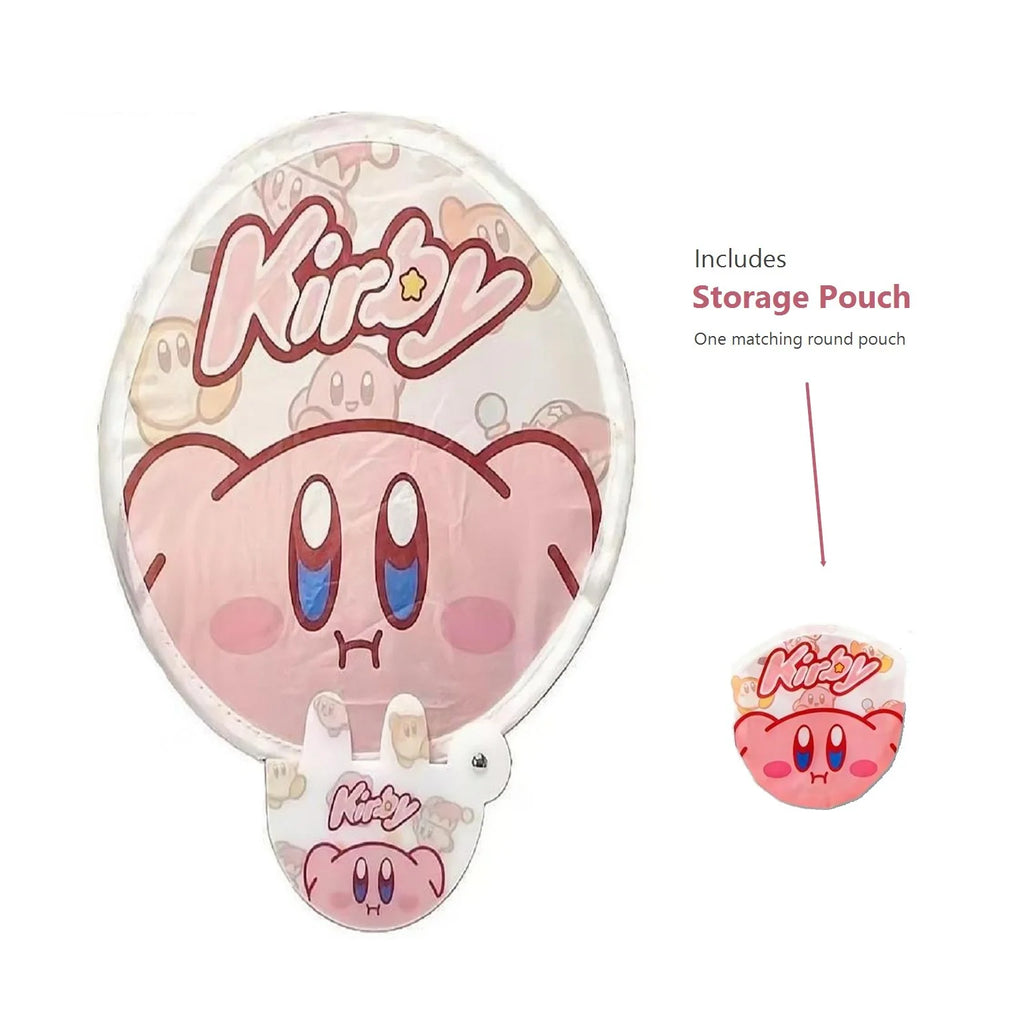 Mila Printed Folding Hand Fan Including Pouch - included item view