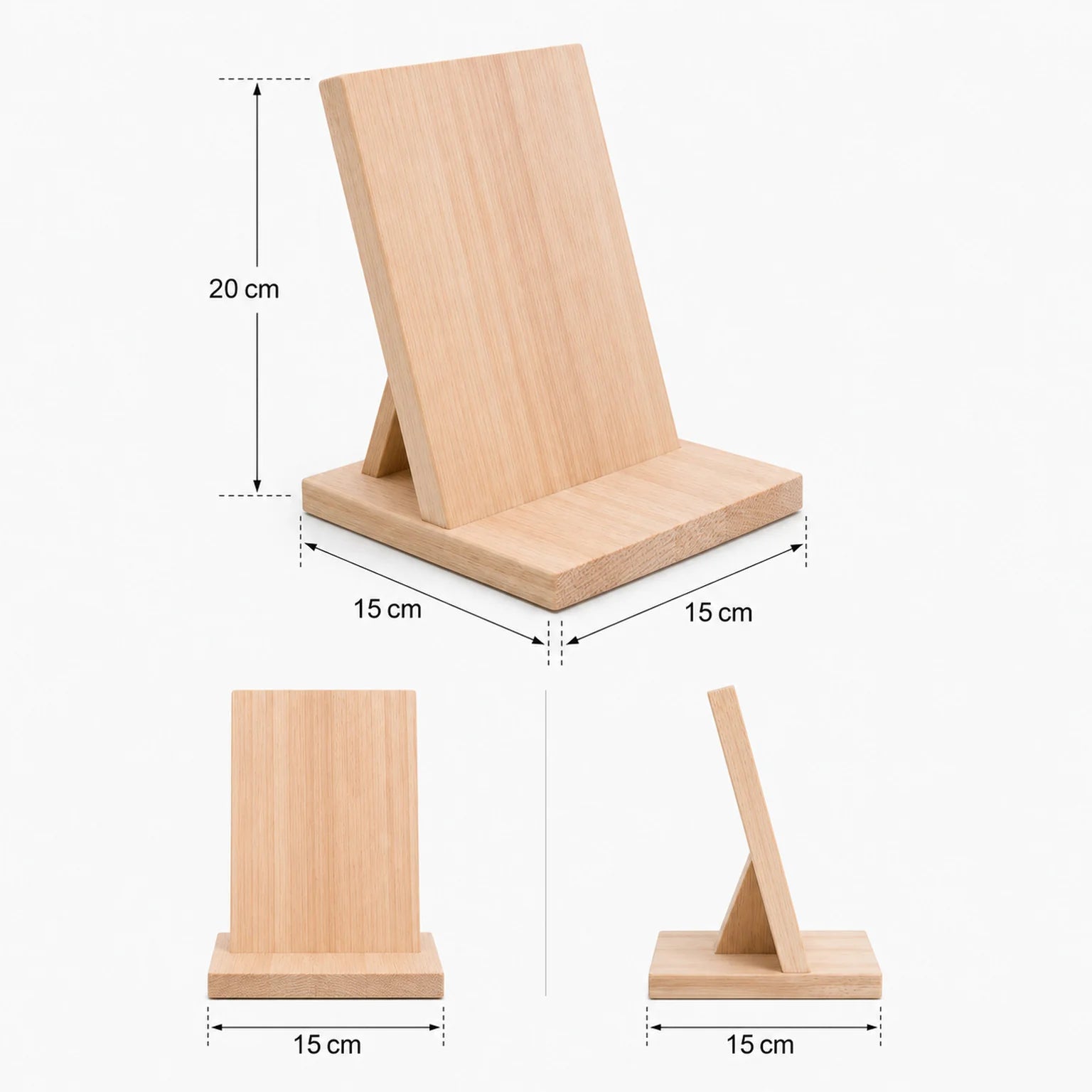 Nico Wooden Tabletop Display Stand - dimensions view