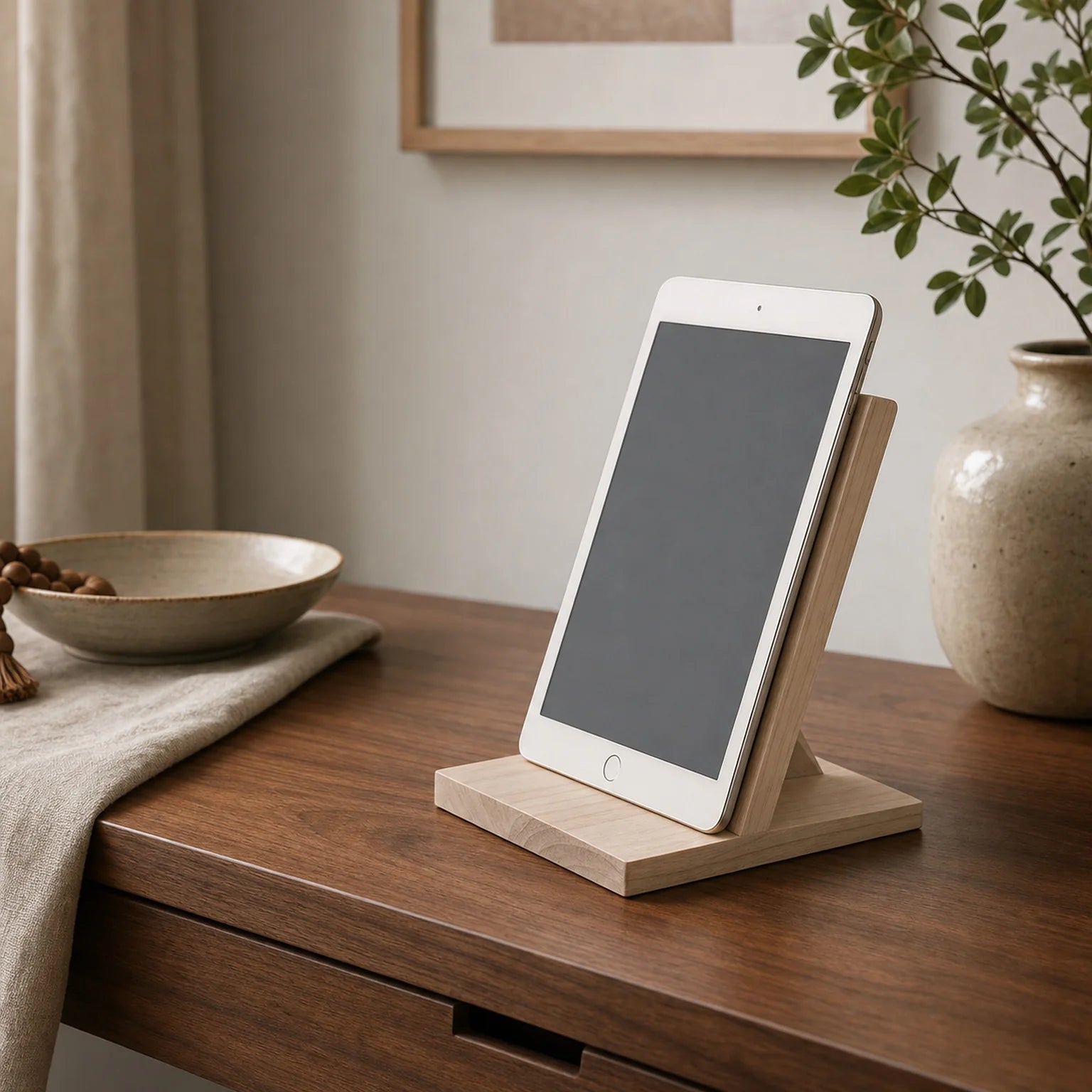 Nico Wooden Tabletop Display Stand - lifestyle view