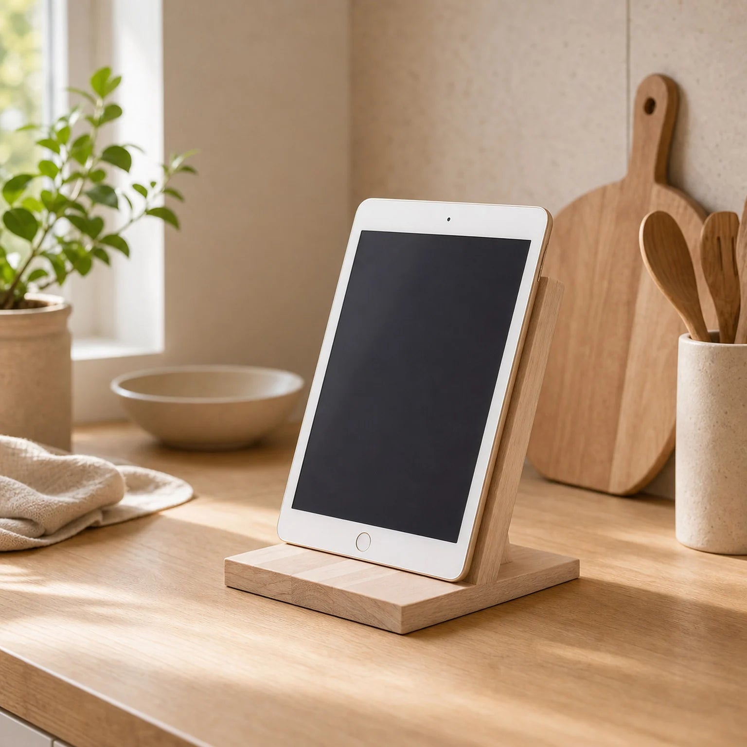 Nico Wooden Tabletop Display Stand - lifestyle view