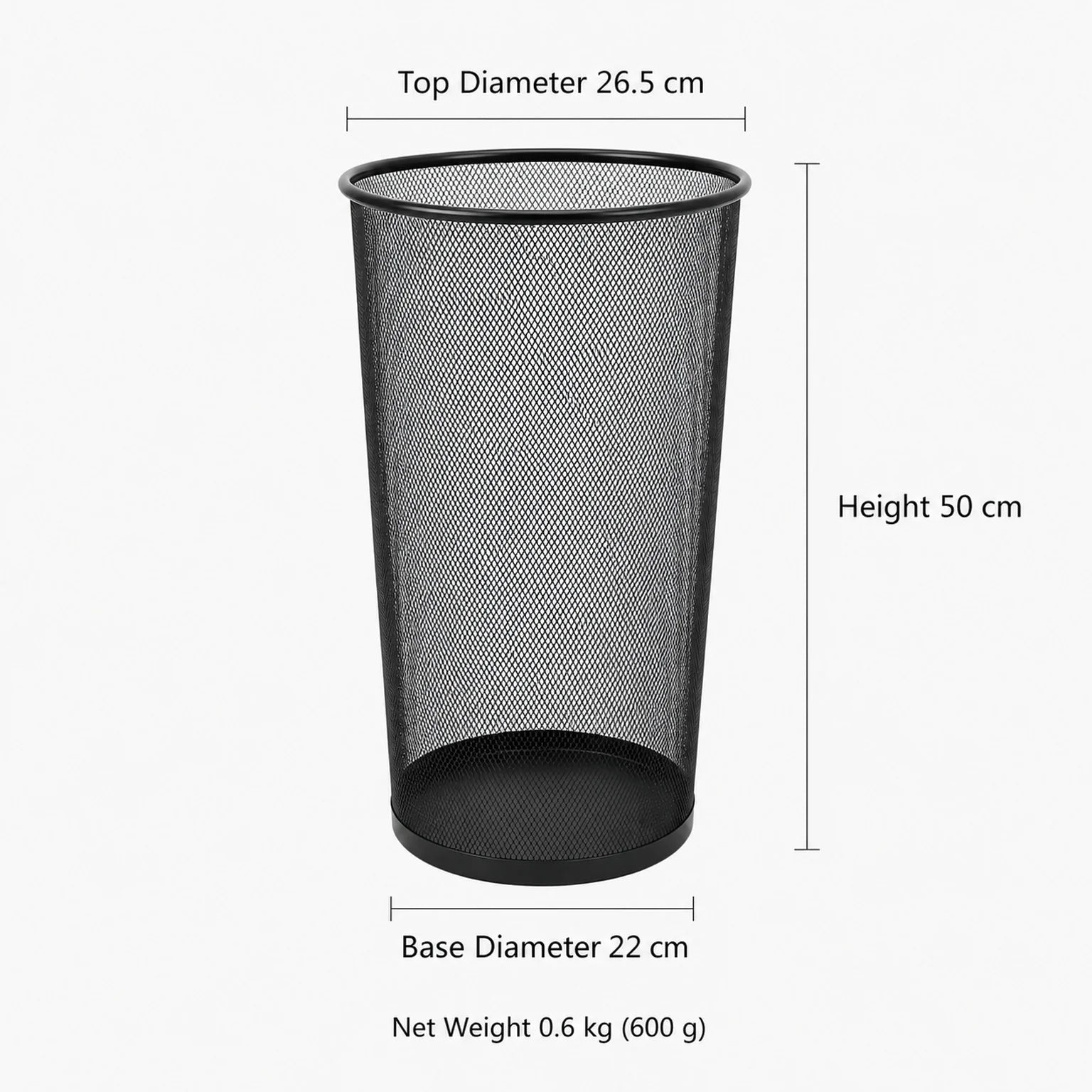 Otto Metal Mesh Umbrella Stand - dimensions view
