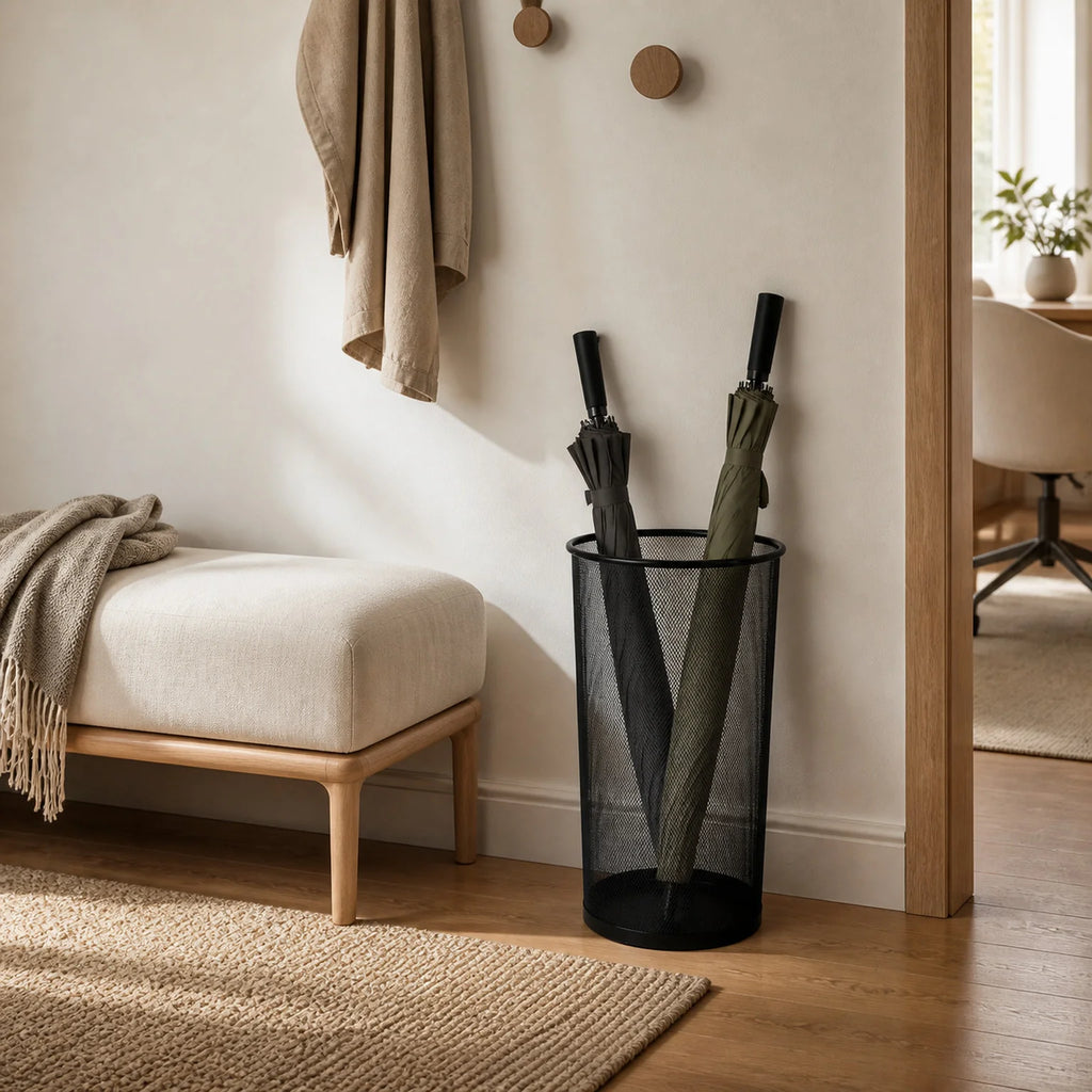 Otto Metal Mesh Umbrella Stand - lifestyle view