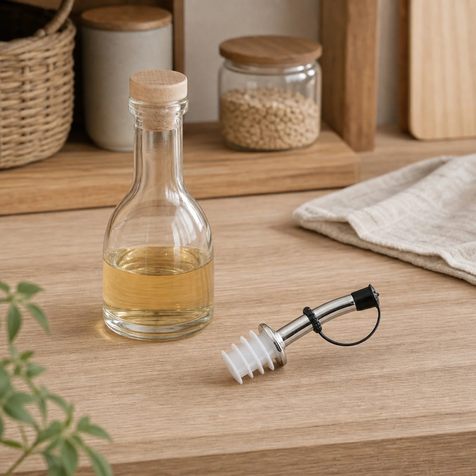 Pablo Capped Metal Wine Pourer - lifestyle view