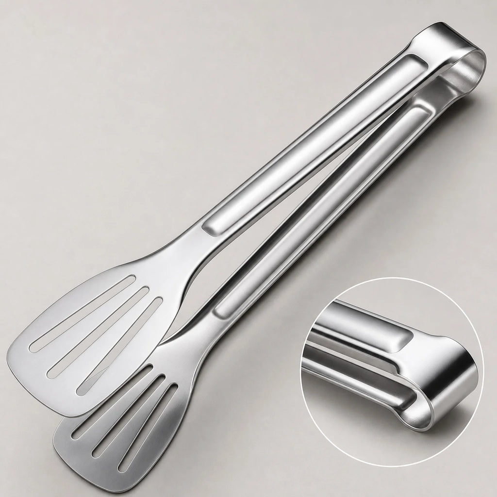 Petra Stainless Steel Serving Tongs - detail view