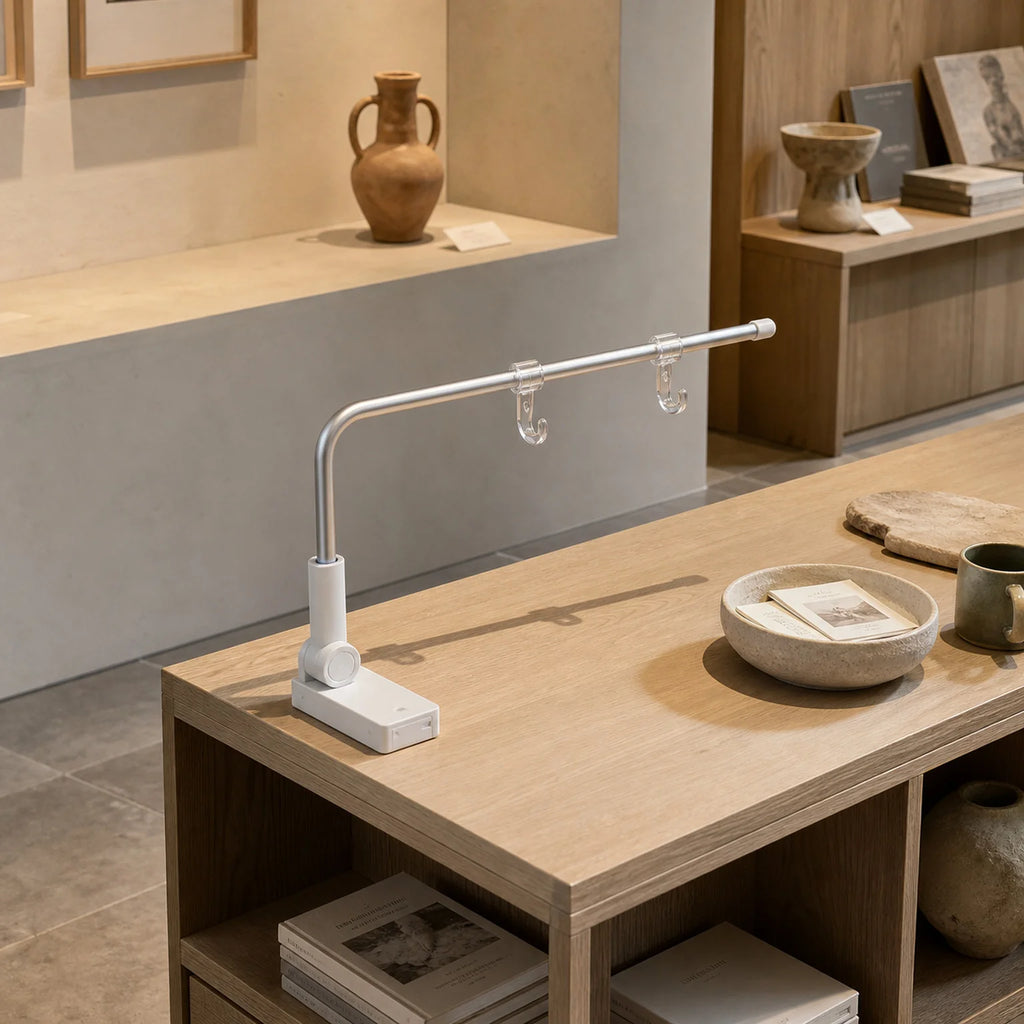 Rosa Display Cabinet Rail Including Sliding Hooks - lifestyle view