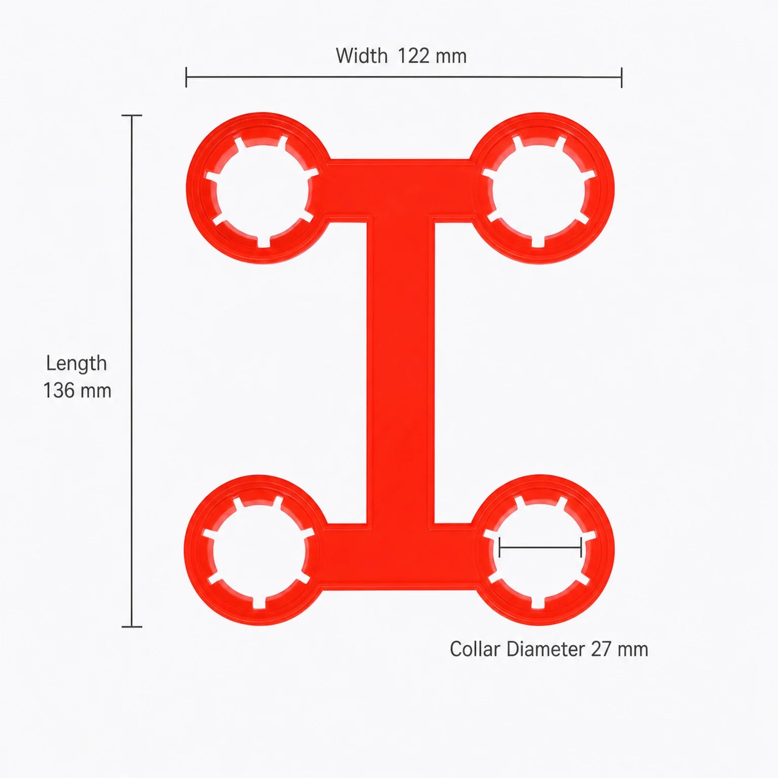 Ruben Four-Bottle Carrier Clip - dimensions view