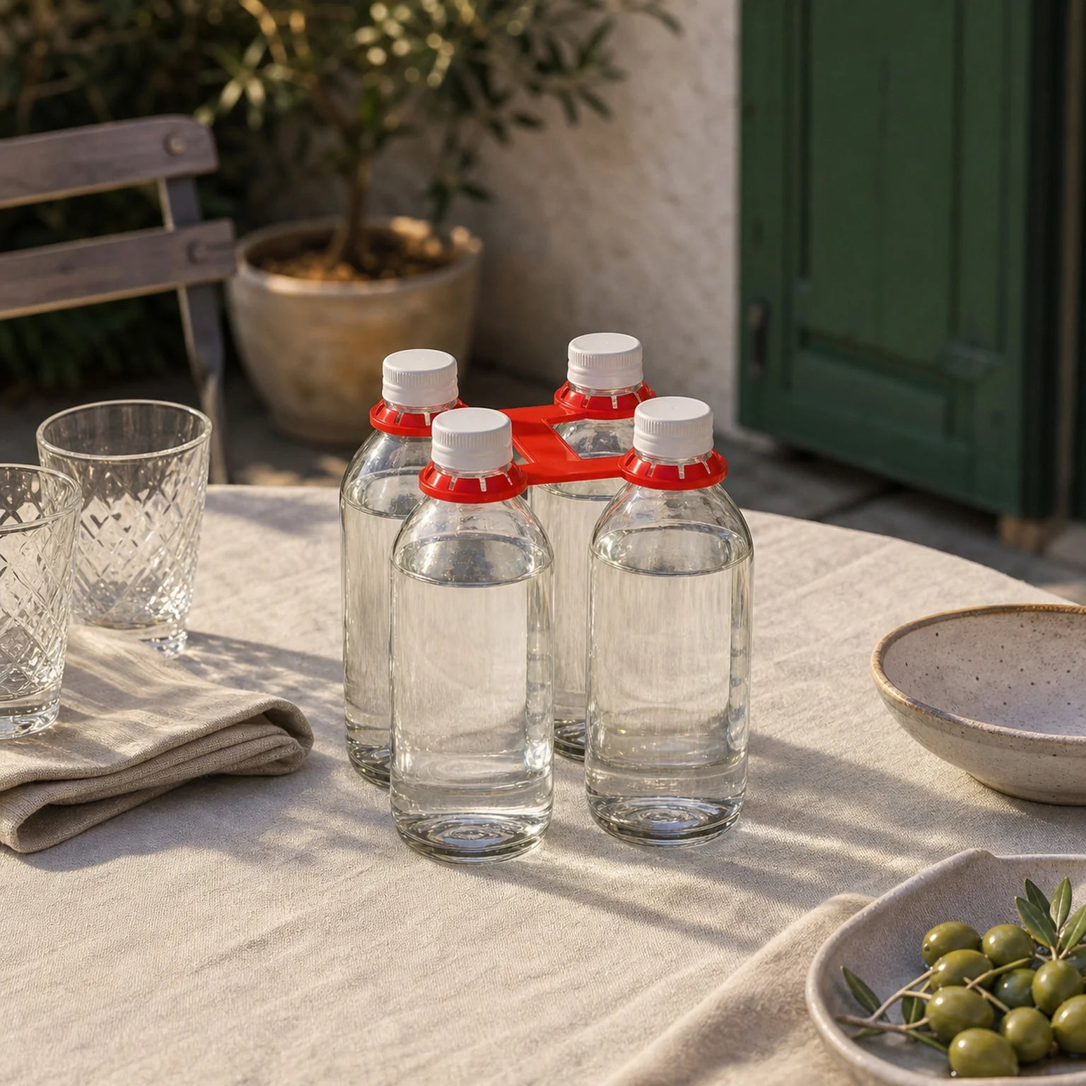 Ruben Four-Bottle Carrier Clip - lifestyle view