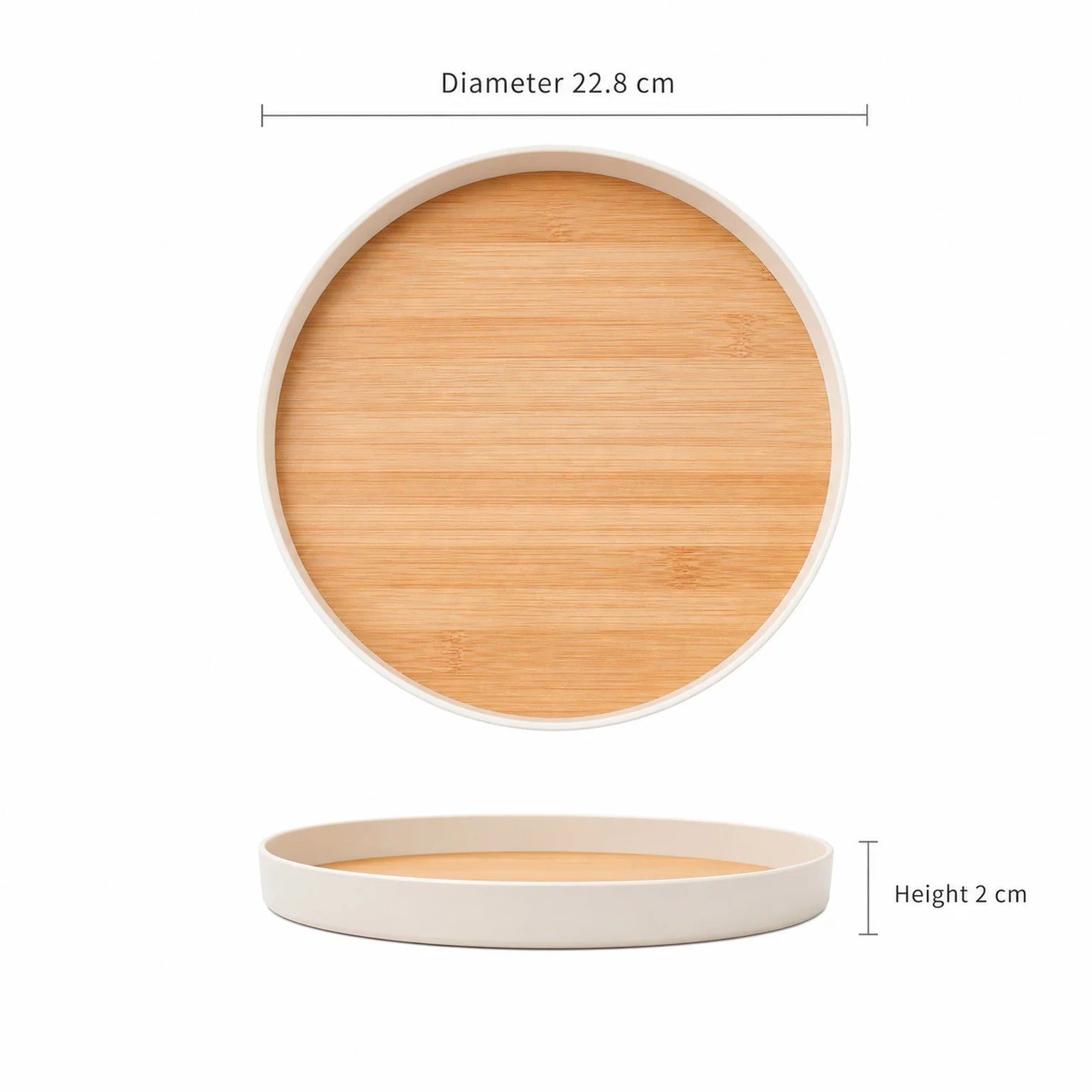 Sabine Round Food Display Tray - dimensions view