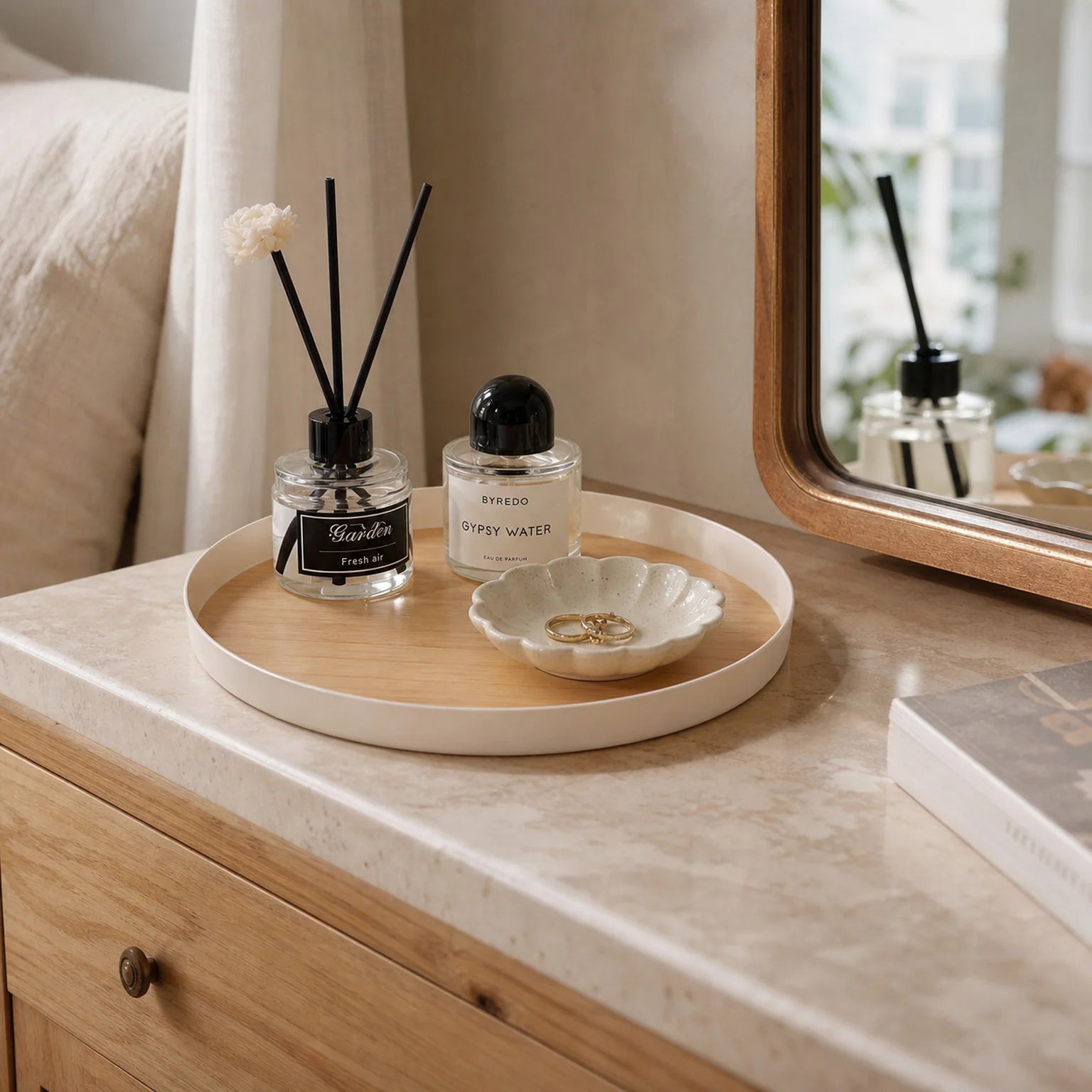 Sabine Round Food Display Tray - lifestyle view