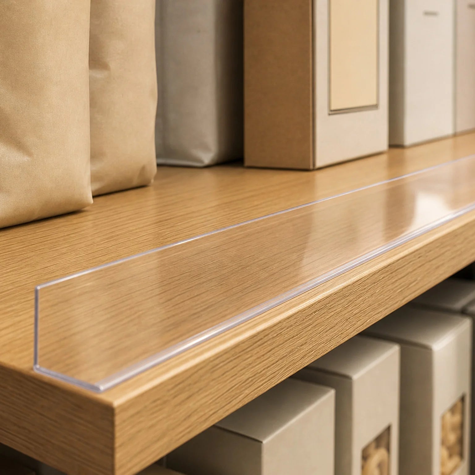 Simon Adhesive Shelf Guard Strip - lifestyle view