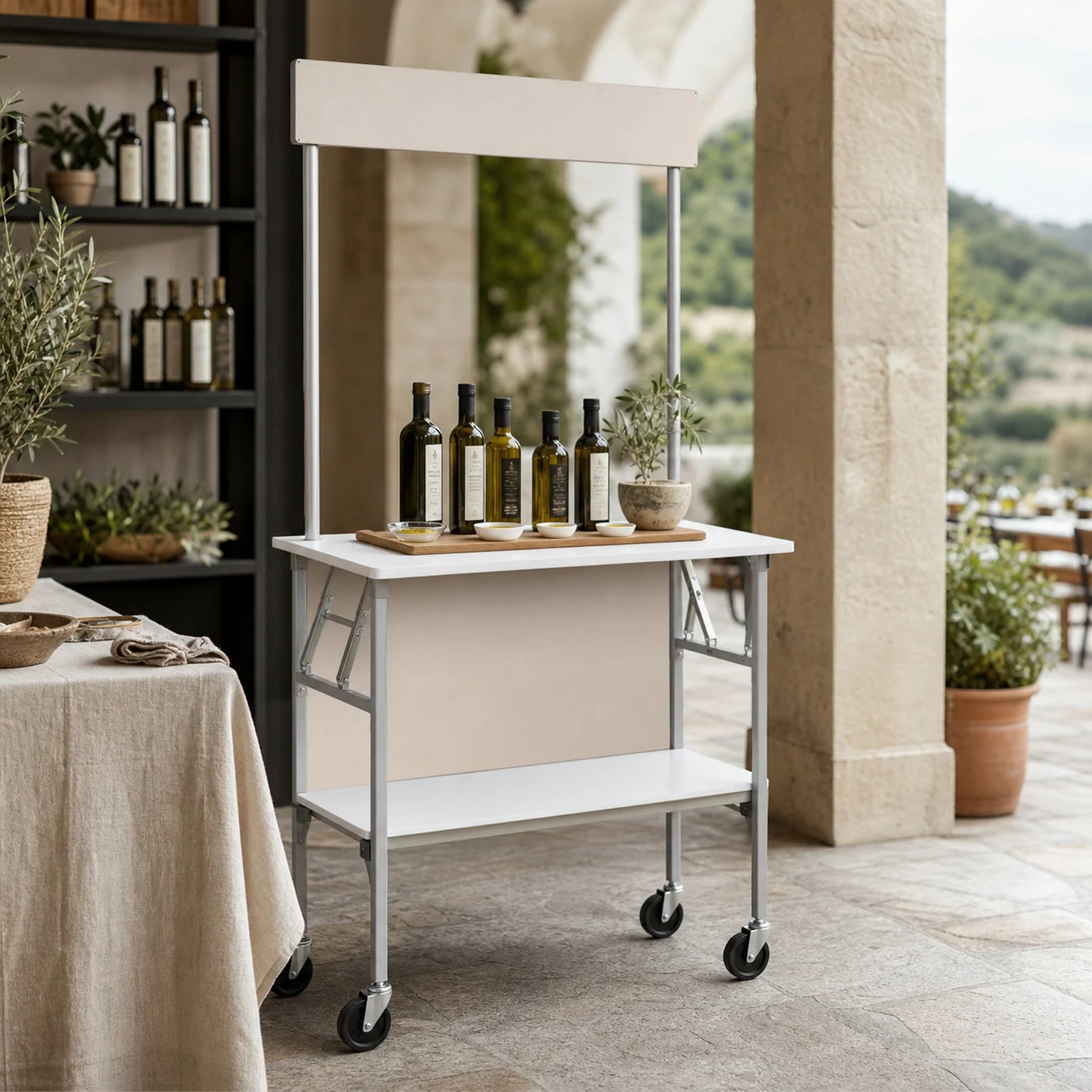 Sofia Folding Promotional Tasting Table - lifestyle view