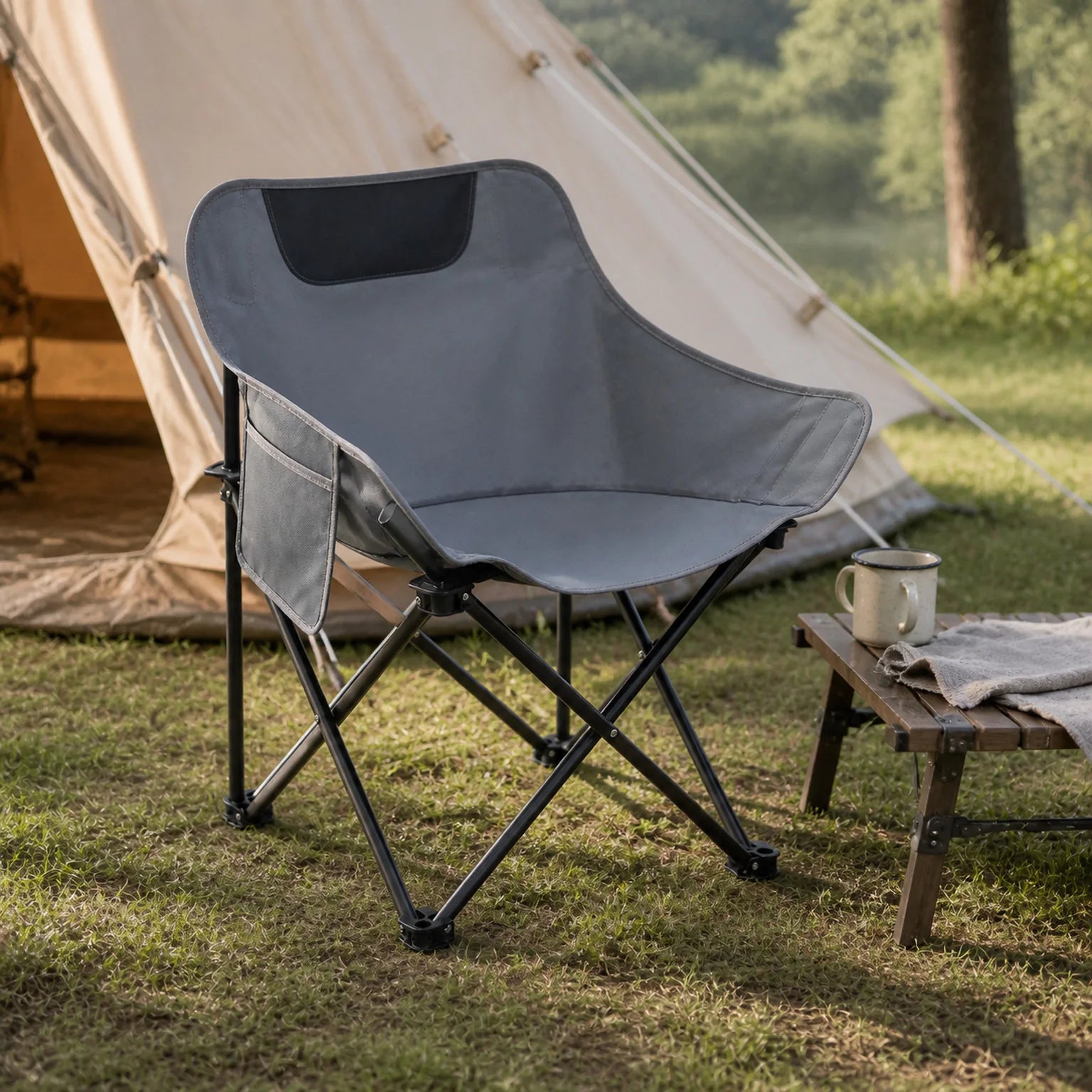 Theo Folding Moon Chair Including Carry Bag - lifestyle view