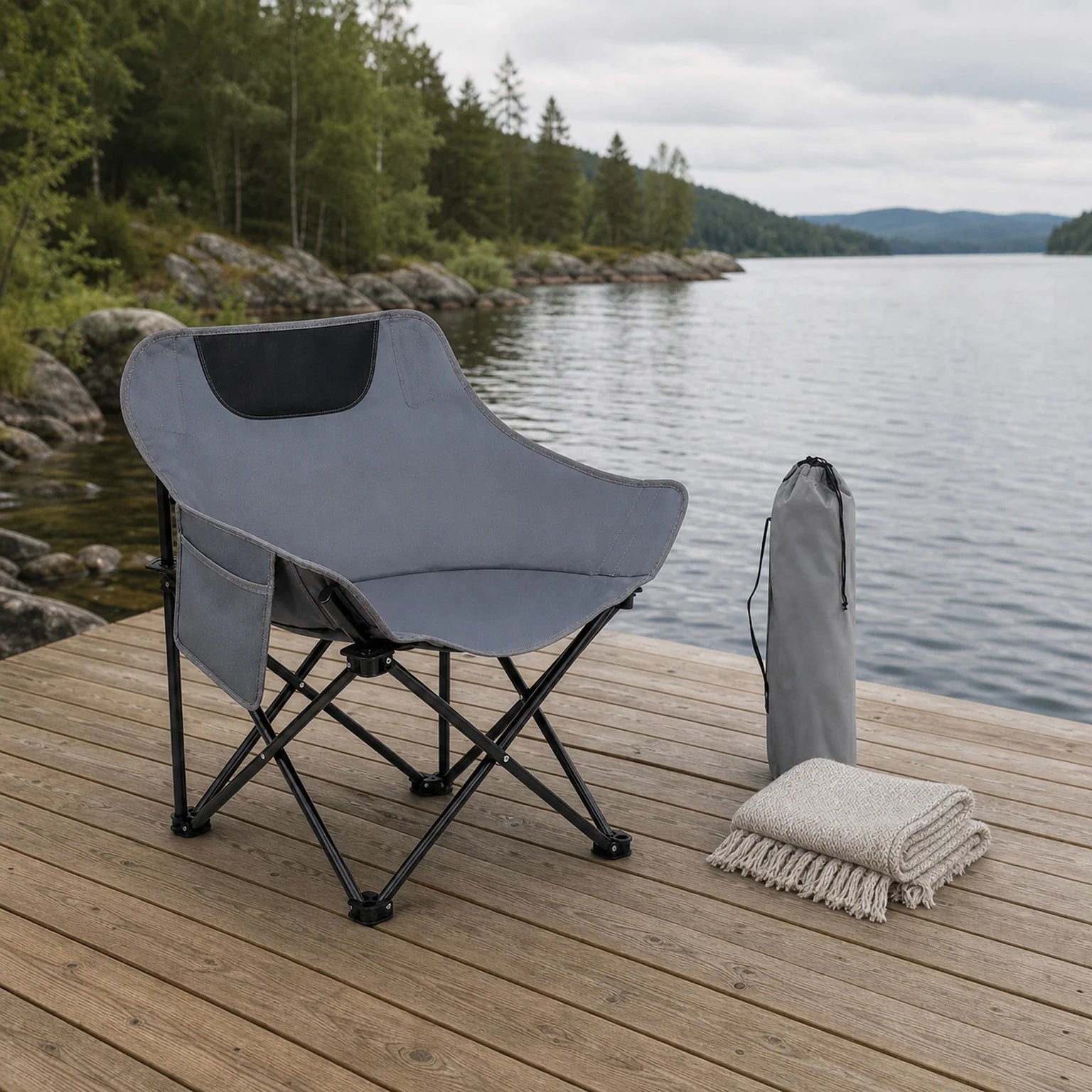 Theo Folding Moon Chair Including Carry Bag - lifestyle view