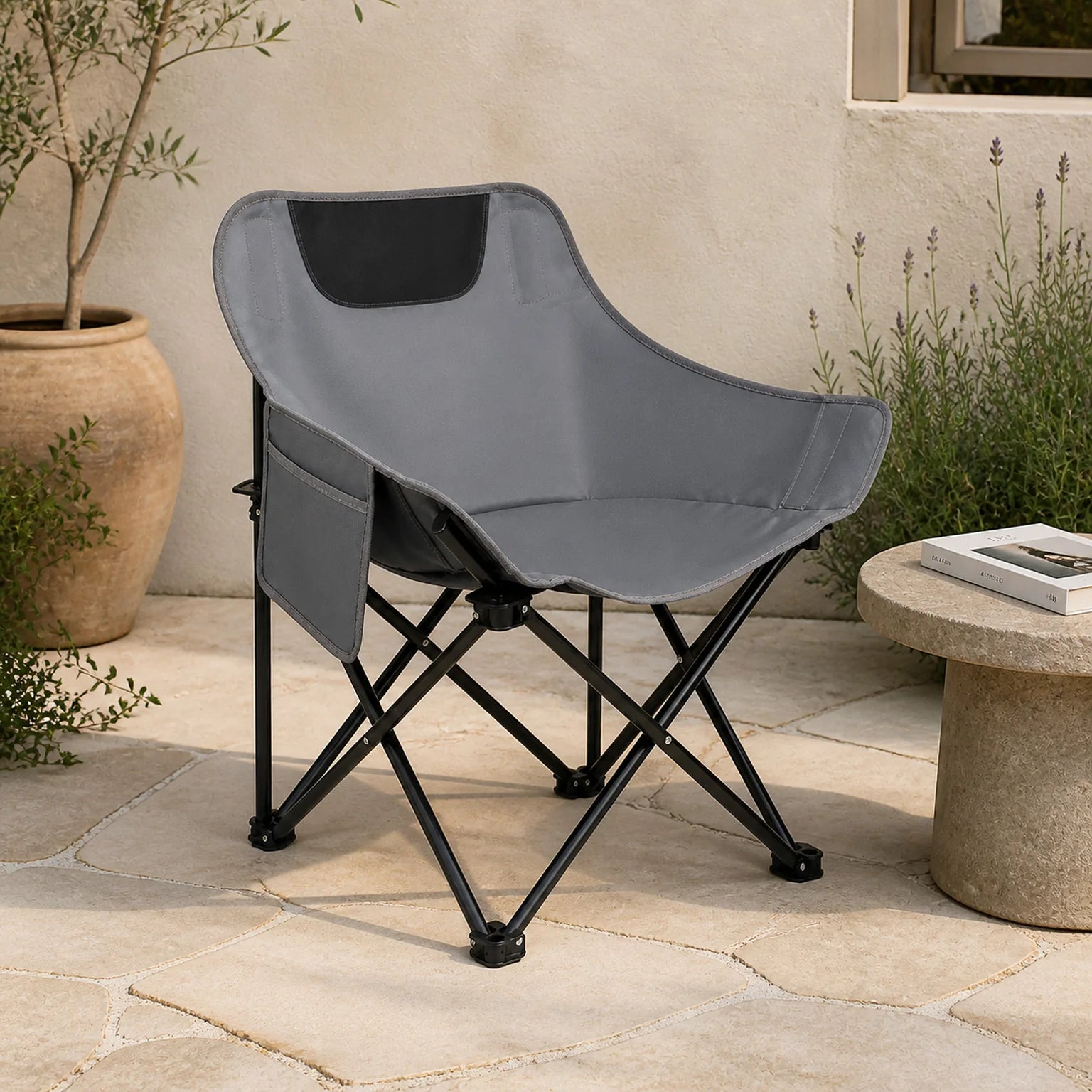 Theo Folding Moon Chair Including Carry Bag - lifestyle view