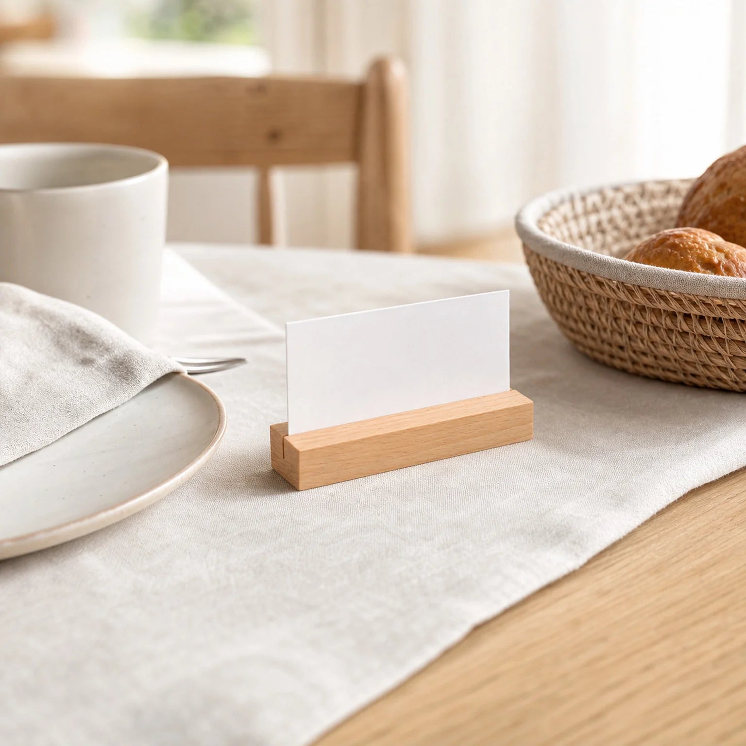 Tomas Wooden Postcard Display Stand - lifestyle view
