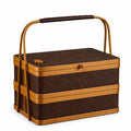 Vera Two-Tier Woven Storage Basket Including Lid - main view