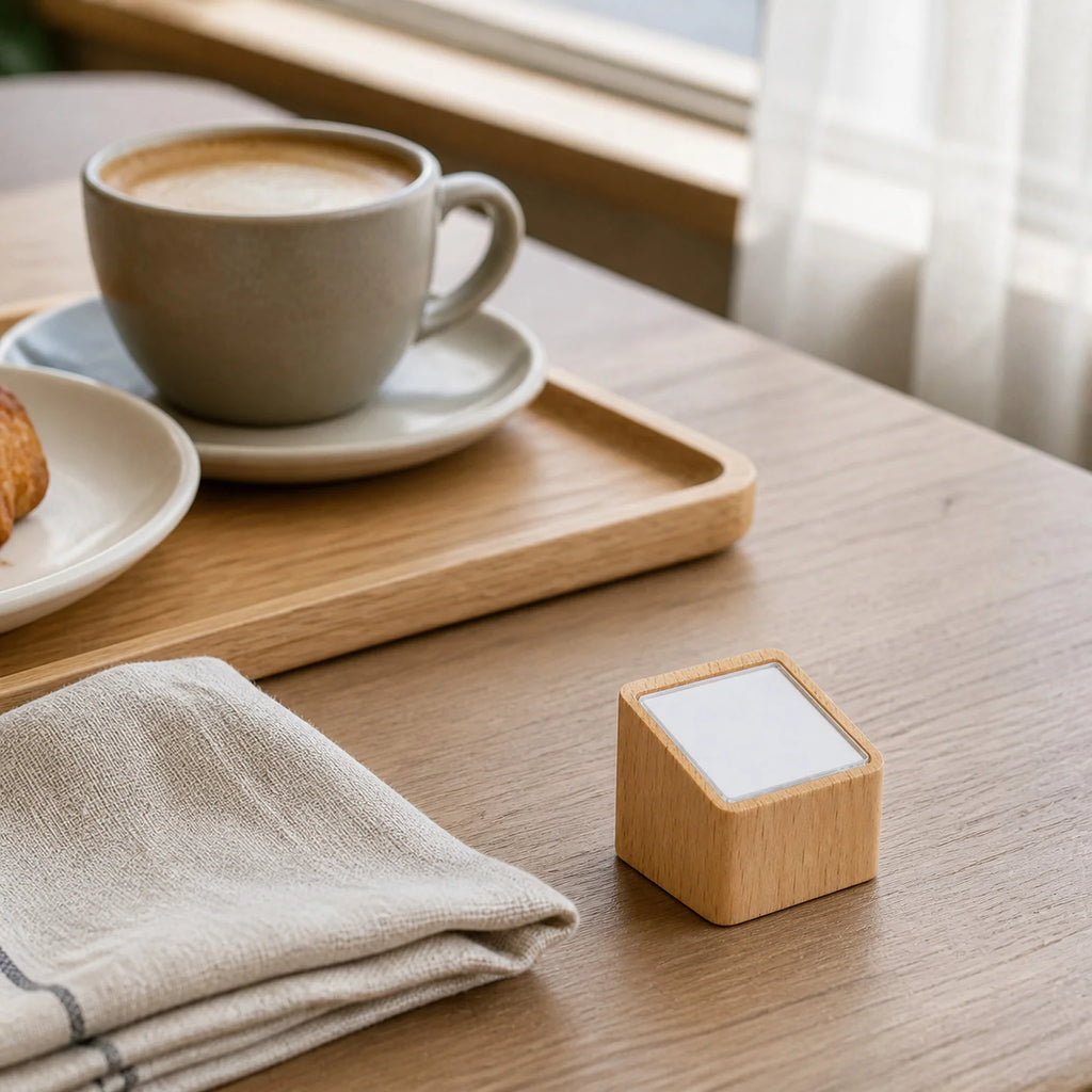 Marco Square Wooden Price Tag Holder - lifestyle view