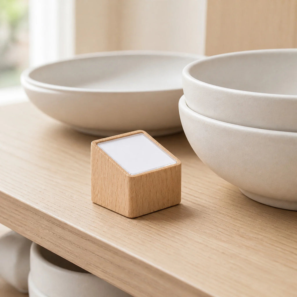 Marco Square Wooden Price Tag Holder - lifestyle view