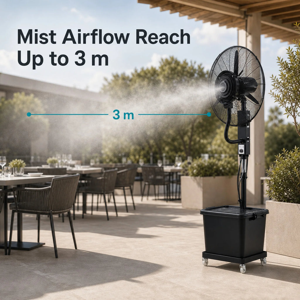Zoe Commercial Pedestal Misting Fan - product image view